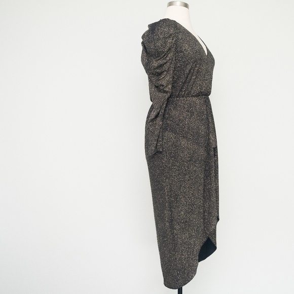 Calvin Klein Waterfall Ruffle Glitter Cocktail Dress - Picture 5 of 12